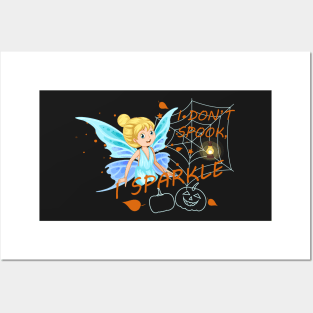 I Don't Spook I Sparkle Fairy Girls halloween Posters and Art